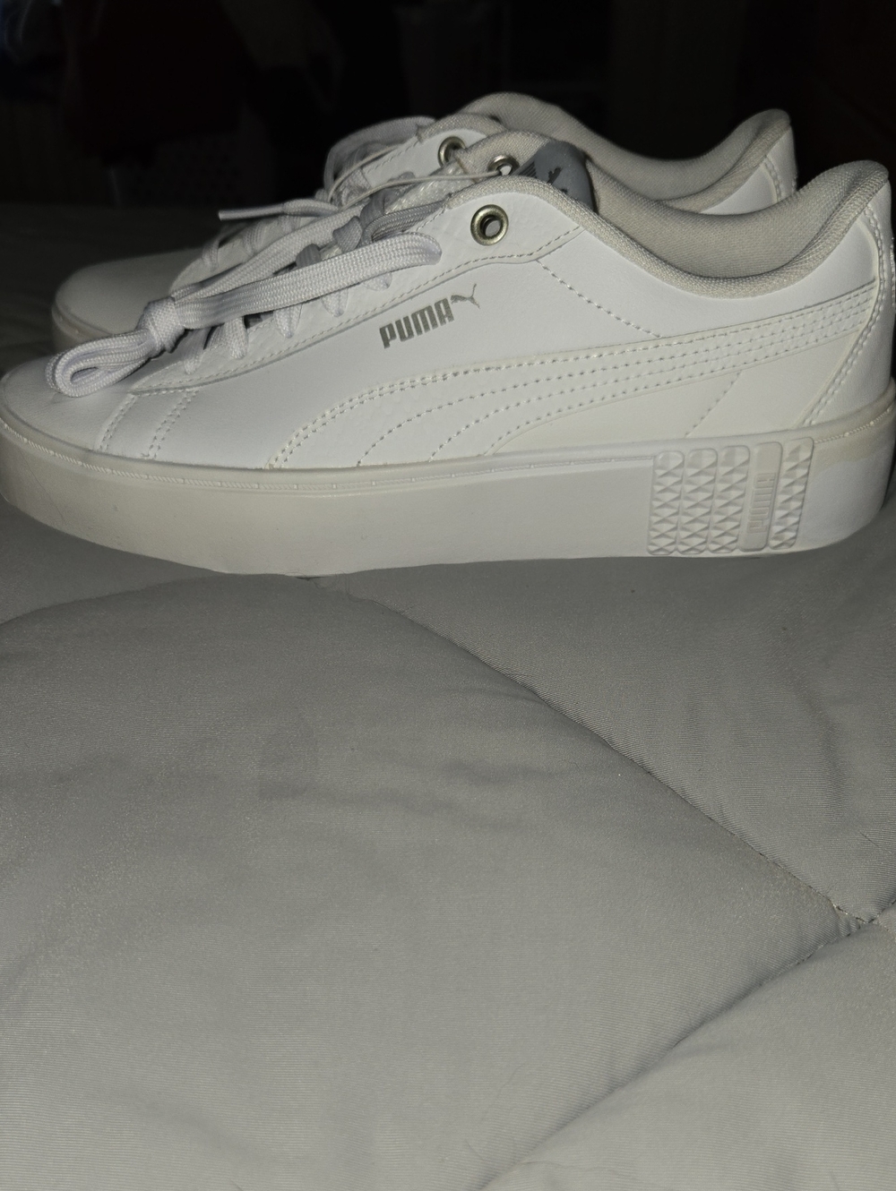 Puma Women's White Platform Lace-Up Sneakers Size 9